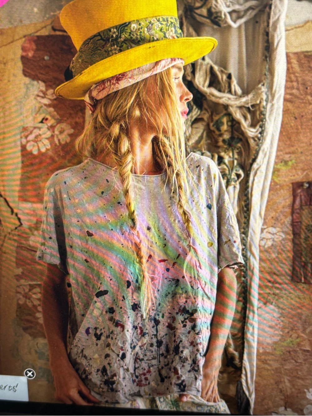 Magnolia Pearl Ash Gray Tee with Artsy Paint Splatter